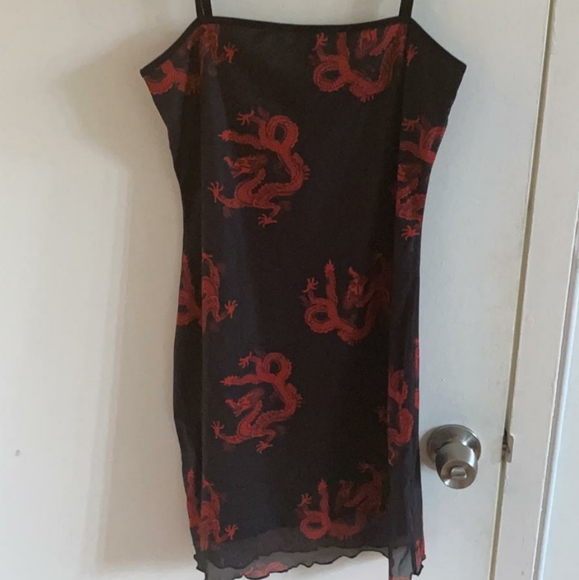 DRAGON PRINT MESH DRESS - Picture 6 of 7